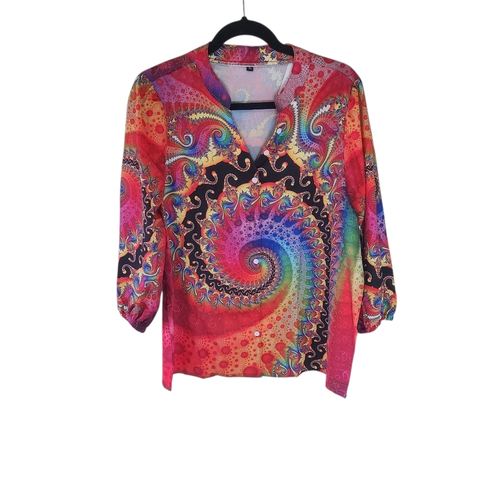 Colorful Swirl Pattern Women's Top